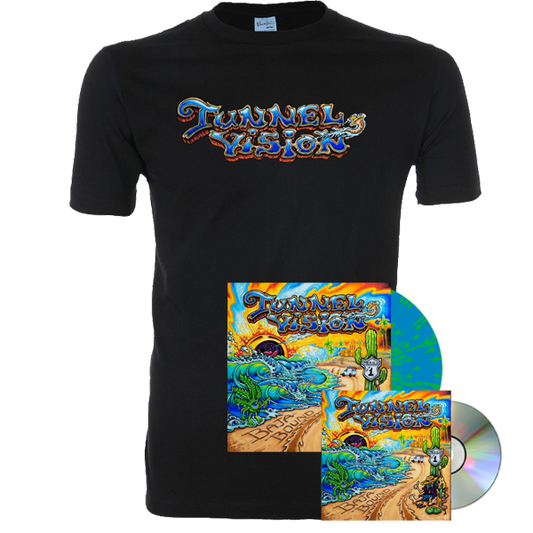 Tunnel Vision "Baja Bound" Tee/ Vinyl/ CD Bundle - Blue/Green Splatter
