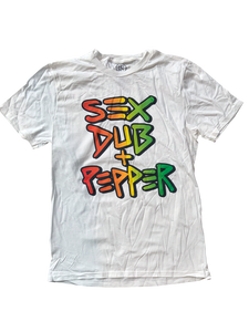Sex Dub Pepper on White T-Shirt